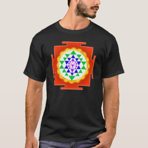 T-shirt PixDezines Sri Yantra Chakra Nettoyage/Lueur Orang