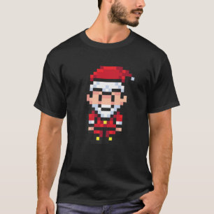 T-shirt Pixel Art Santa Claus Joyeux Noël Père Noël