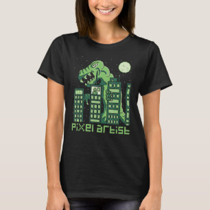 T-shirt Pixel Artiste Monster Style Retro Ordinateur Jeu 2