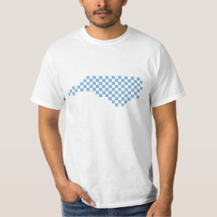 T-shirt Pixel bleu-clair et blanc la Caroline du Nord