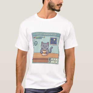 T-shirt Pixel Cat a besoin de café – Statut de jeu RPG rét