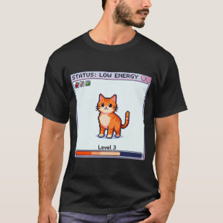 T-shirt Pixel Cat Not Today – Funny Low Energy Gamer Cat