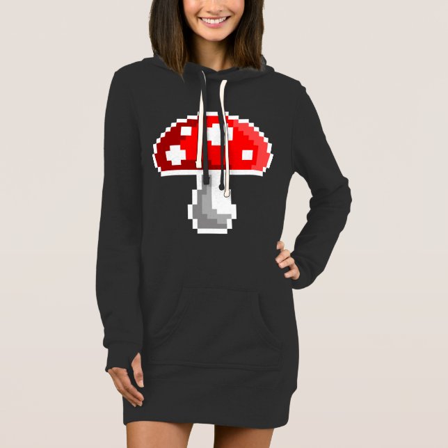 T-shirt Pixel Champignons (foncé) (Devant)