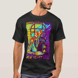 T-shirt Pixel Chat Bon Artiste Grand Artiste Desig