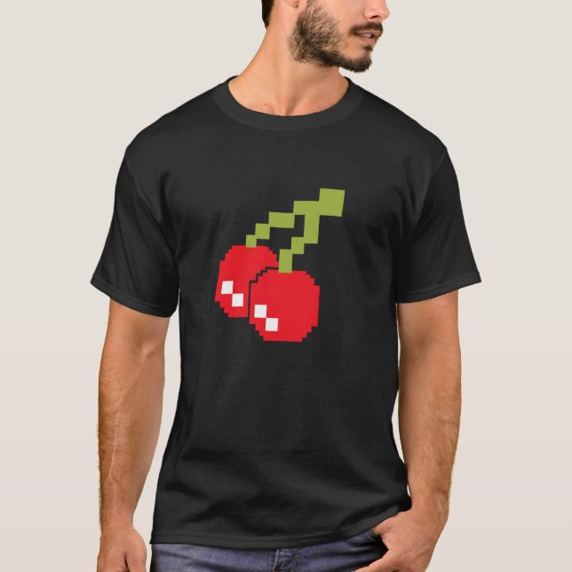T-shirt Pixel Cherries 80s Vidéo Jeu Costume Halloween (Devant)