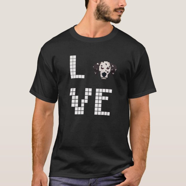 T-shirt Pixel de chien dalmate (Devant)
