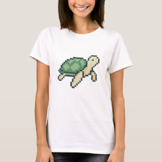 T-shirt Pixel de point de croix rétro art tortue de mer