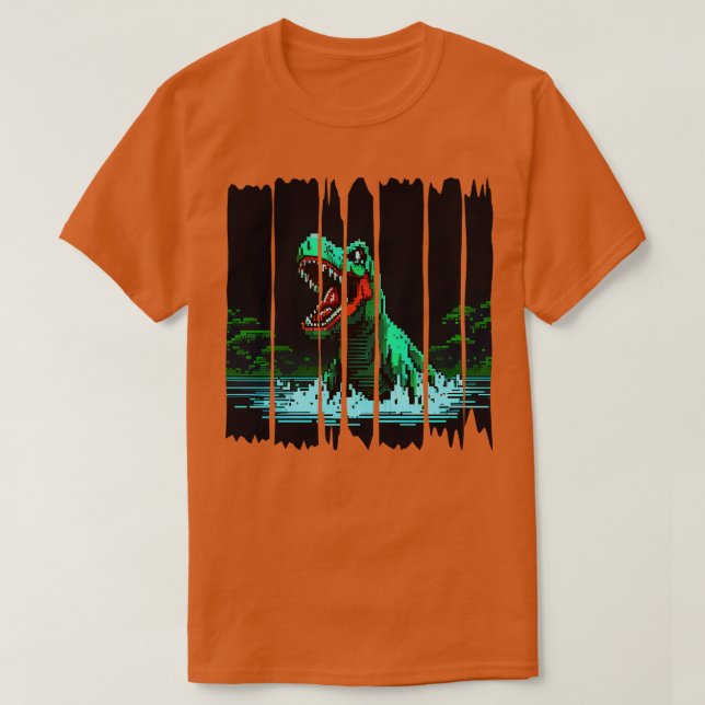 T-shirt Pixel Dinosaur (Design devant)