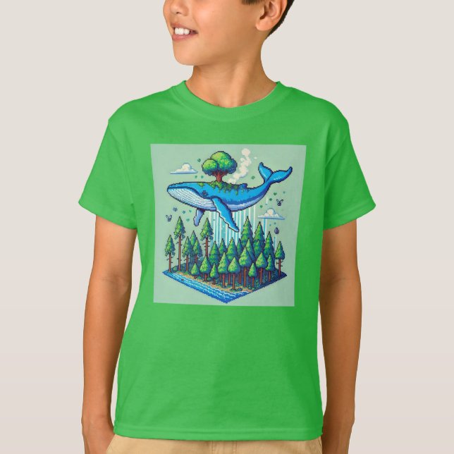 T-shirt Pixel Friends : Forest Protection (baleine) #22 (Devant)
