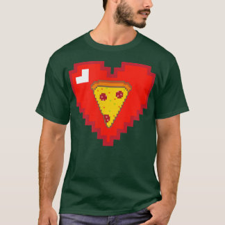 T-shirt Pixel Pizza Heart 80s Video Game Love 13282855