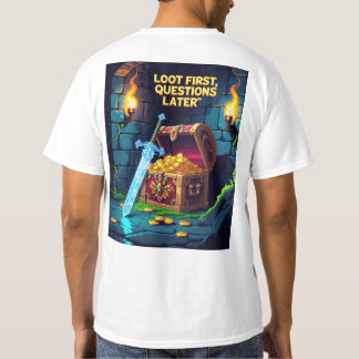 T-shirt Pixel scène de donjon avec coffre au trésor
