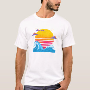 T-shirt Pixel Sunset Horizon