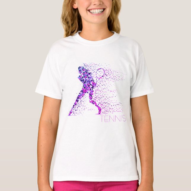T-shirt Pixels roses de tennis (Devant)