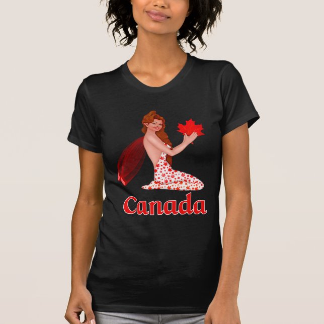 T-shirt Pixie canadienne avec feuille d'érable (Devant)