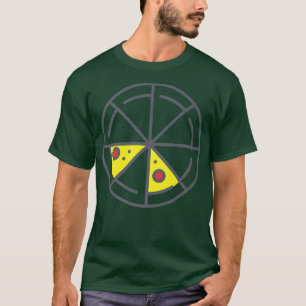 T-shirt Pizza 2 Tranches Fromage Pepperoni Funny Géométriq