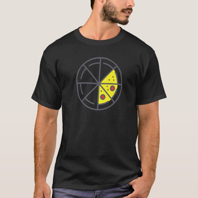 T-shirt Pizza 3 Slices Cheese Pepperoni Funny Geometric Fo (Devant)