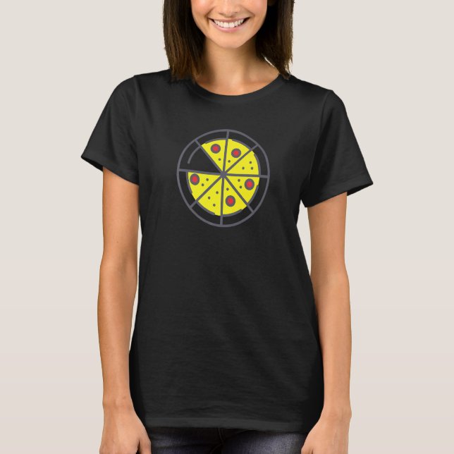T-shirt Pizza 7 Slices Cheese Pepperoni Funny Geometric Fo (Devant)