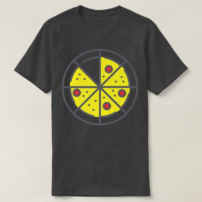 T-shirt Pizza 7 Tranches Fromage Pepperoni Funny Géométriq (Design devant)