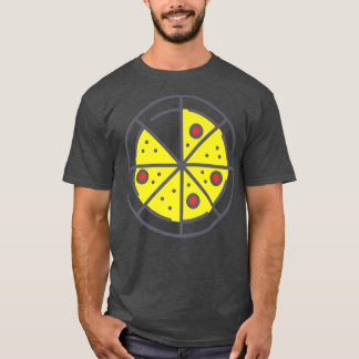 T-shirt Pizza 7 Tranches Fromage Pepperoni Funny Géométriq