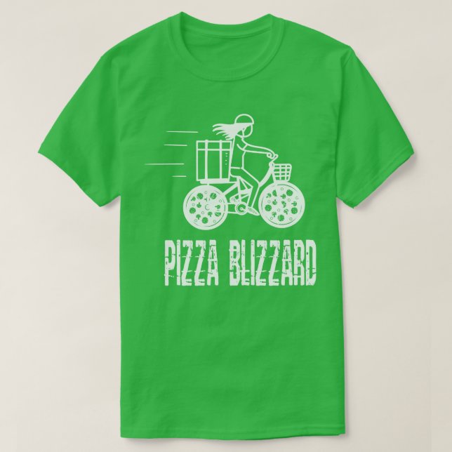 T-shirt Pizza Blizzard Service de Conducteur De Vélo (Design devant)