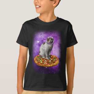 T-shirt Pizza Chats Dans L'Espace - Astral Design Cosmique