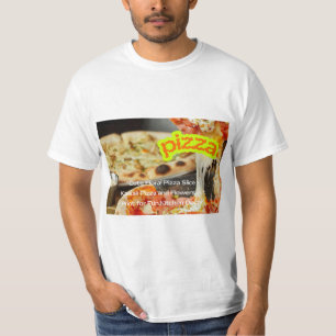 T-shirt Pizza Chaud et Fumant sur Assiette - Nourriture Dé