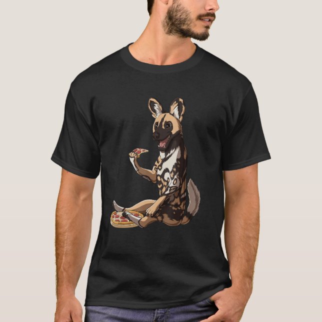 T-shirt Pizza Chien sauvage africain (Devant)