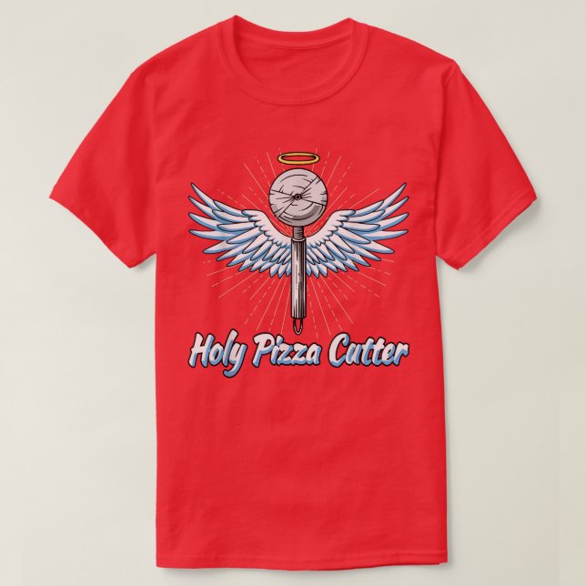 T-shirt Pizza Cutter Avec Ailes D'Un Ange, Pizza Cu (Design devant)