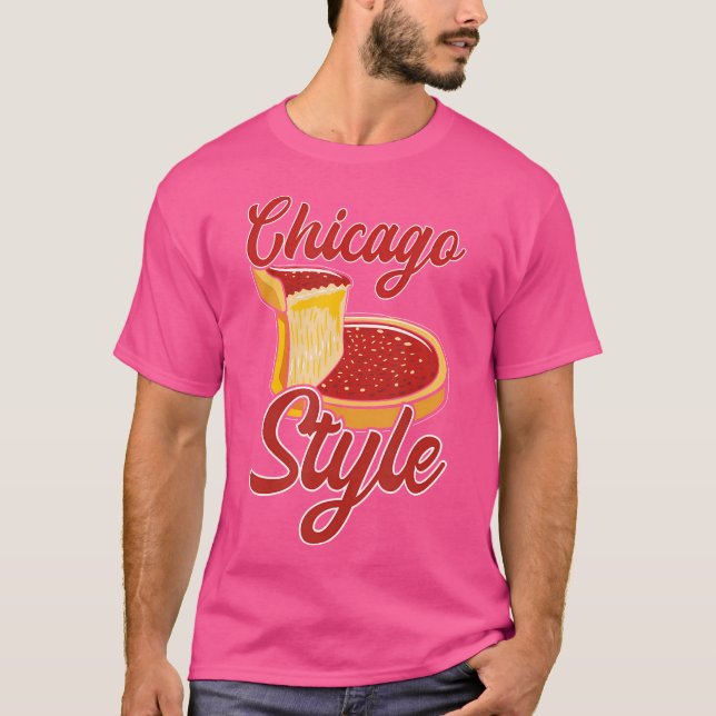 T-shirt Pizza de Chicago Deep Dish (Devant)