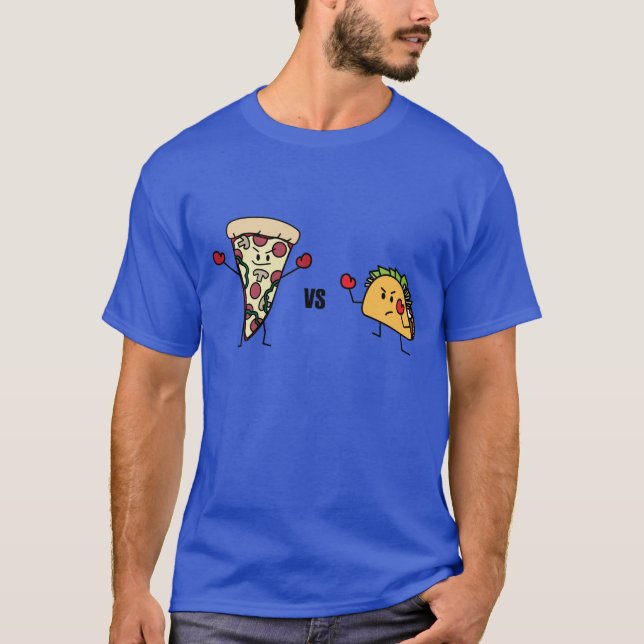 T-shirt Pizza de pepperoni CONTRE le taco : Mexicain (Devant)