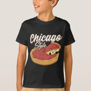 T-shirt Pizza De Style Chicago Pizza Plat Profond Pizza Cr