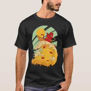 T-shirt Pizza De Surf Chat En Cool Samurai Style