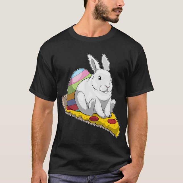 T-shirt Pizza d'oeuf de Pâques Bunny (Devant)