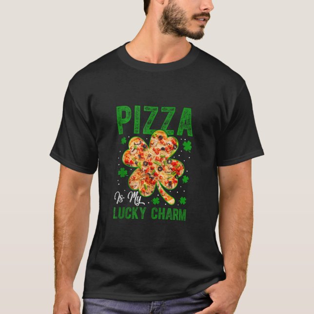 T-shirt Pizza Est Mon Chic Shamrock Clover Saint Part (Devant)