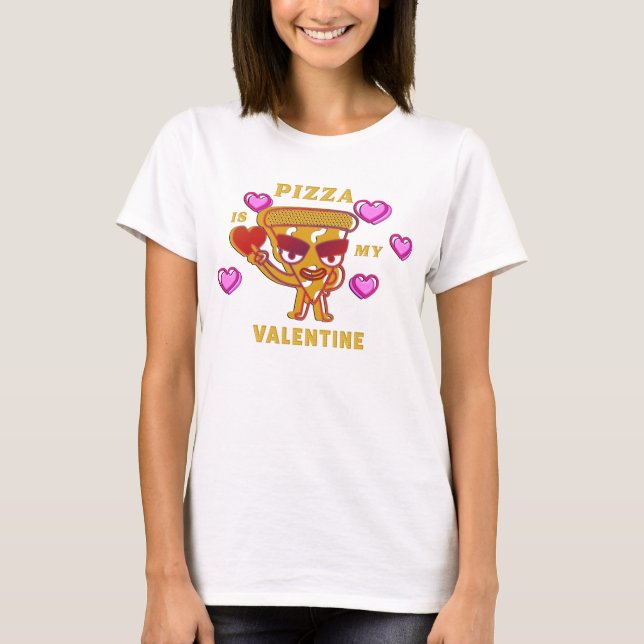 T-shirt Pizza Est Mon Coeur Valentin Amour (Devant)