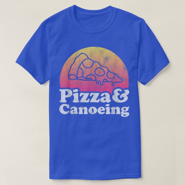 T-shirt pizza et canoë-kayak ou canoë (Design devant)
