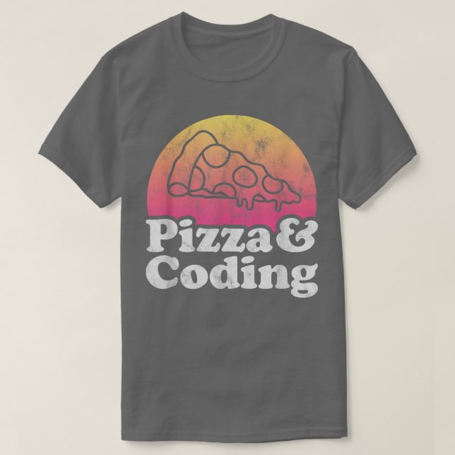 T-shirt Pizza et Codage ou Coder (Design devant)