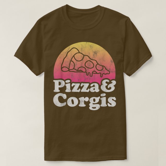 T-shirt Pizza et Corgis ou Corgi  (Design devant)