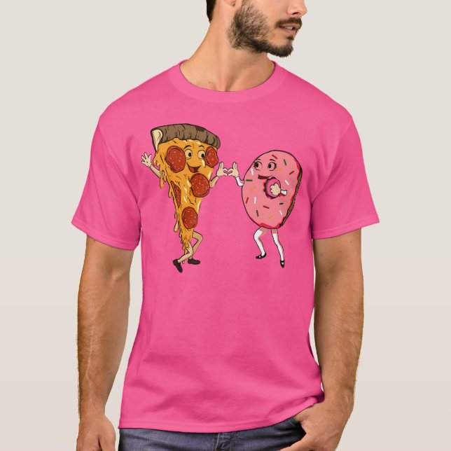 T-shirt Pizza Et Donut De Restauration Rapide (Devant)
