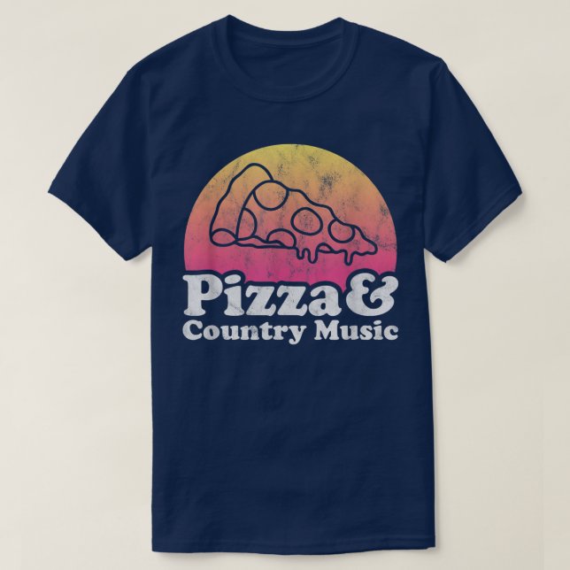 T-shirt Pizza et musique country  (Design devant)