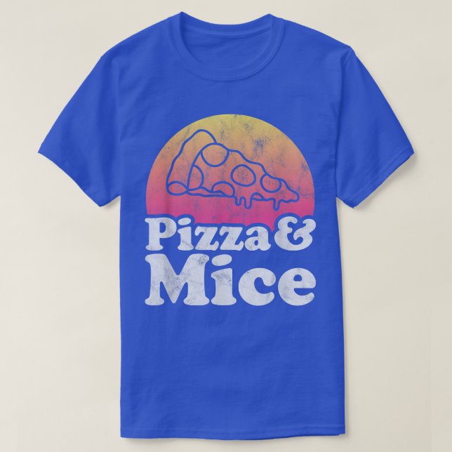 T-shirt Pizza et souris ou souris  (Design devant)