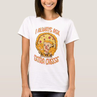 T-shirt Pizza Fromage femmes ailes Blanches