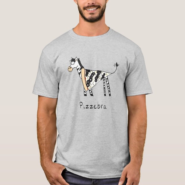 T-shirt Pizza Funny Kids Zebra (Devant)