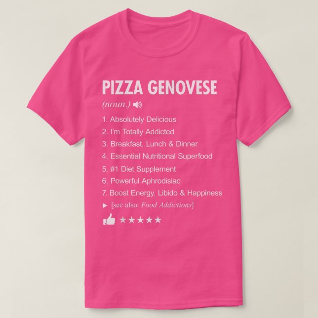 T-shirt Pizza Genovese Definition Meaning Funny  (Design devant)