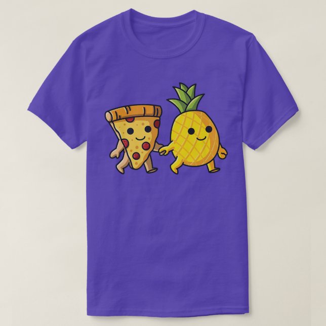 T-shirt Pizza Hawaii Ananas et Pizza amour (Design devant)