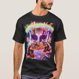 T-shirt Pizza Laser Chat Sur Llama, Chats Kitty Lazer En P