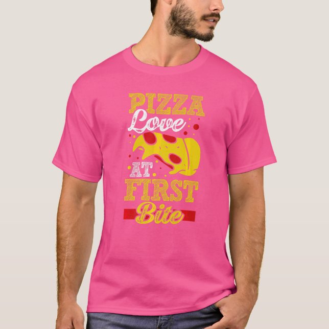 T-shirt Pizza Love At First Bite (Devant)