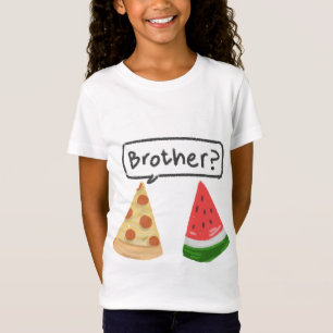T-Shirt Pizza Lover Watermelon repas frère été Vintage