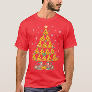 T-shirt Pizza Noël Arbre Lumières Noël Garçons Hommes Crus