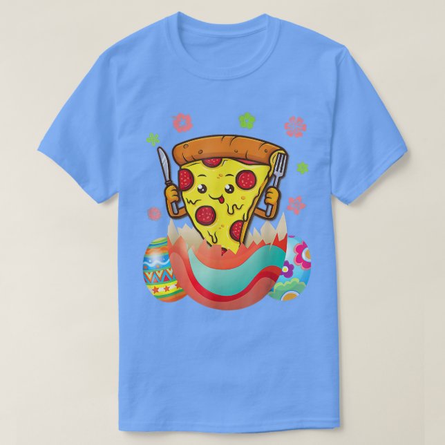 T-shirt Pizza Pâques Slice Bunny Oars Drôle Snack Nourritu (Design devant)